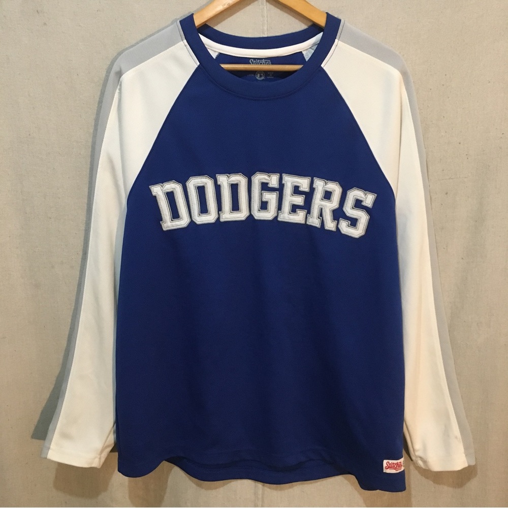 Stitches Blue and White Dodgers Jersey